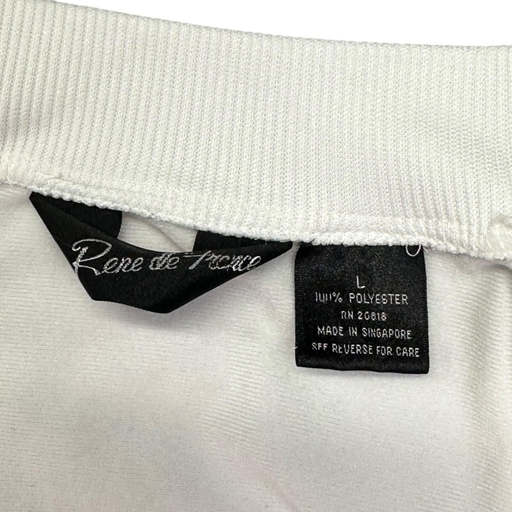 Vintage Rene de France Jacket Mens Large White Blue‎ Colorblock Track Zip 80s - Picture 6 of 9